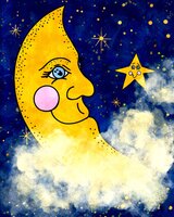 Greeting Cards Moon And Stars