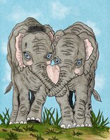 Greeting Cards Elephant Love