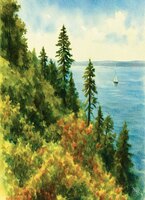 Greeting Cards Tranquil Frenchman's..