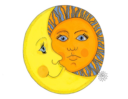 Greeting Cards Sun and Moon