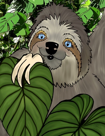Greeting Cards Winifred Sloth - Among Leaves 